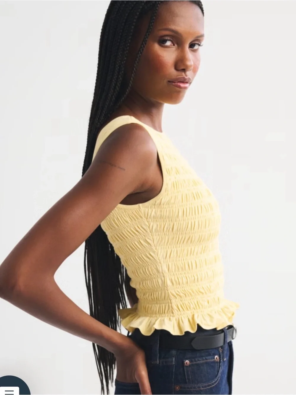 Abercrombie 2-in-1 Reversible Smocked Top - Yellow - Picture 2 of 5